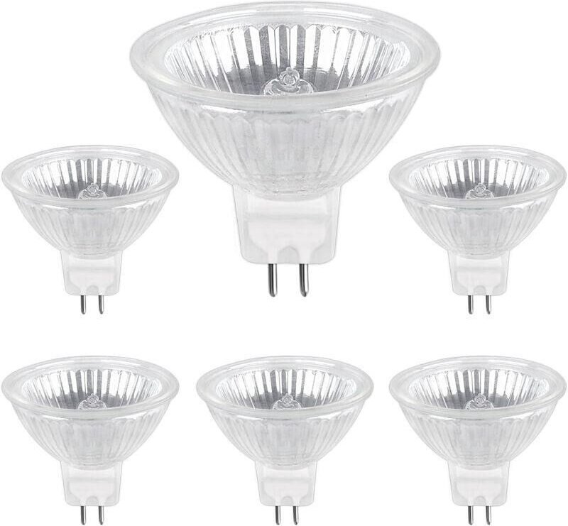 Halogenlampe GU5.3 50W 220V, 680lm Warmweiß 2700K Dimmbar, Halogen-Spotlampe MR16, 6er-Pack