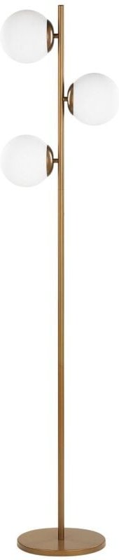 Stehlampe Gold Metall 153 cm 3-Flammig Schirme aus Glas in Kugelform Kabel mit Schalter Modernes Design Wohnzimmer Schla...