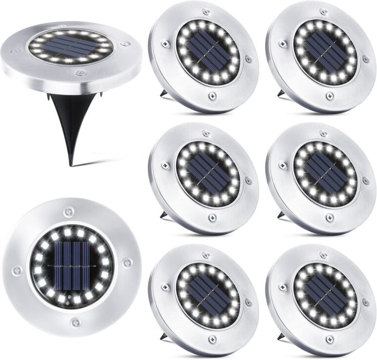 Thumbnail - 16 LED-Solarleuchte für den Außenbereich – 8 Stück, Solarstrahler, wasserdicht, für den Garten, Straßenlaterne für Gehwe...