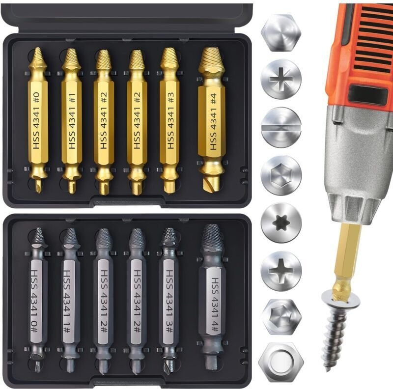 Set mit 12 Schraubenausdrehern, Geschenkidee für Männer, Geschenk für Ehemänner, Schraubenausdreher-Set in Gold und Silb...