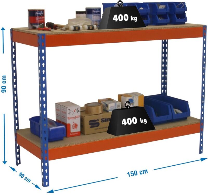 Simonrack Ergonomischer Arbeitstisch Orange Blau 151 cm