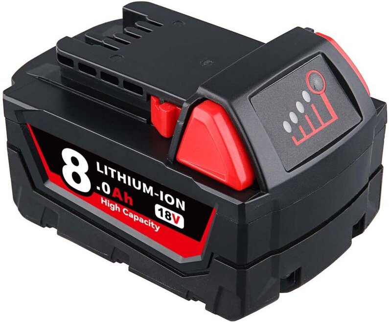 Pdstation - 18V 8,0 Ah Lithium-Ionen-Akku Kompatibel mit Milwaukee M18 M18B6 M18B5 48-11-1820 48-11-1850 48-11-1828 48-1...