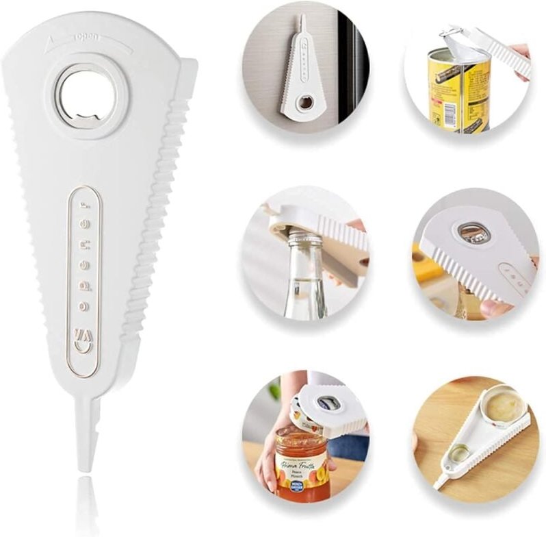 Memkey - Manueller Glasöffner, 3-in-1-Multifunktions-Bierflaschenöffner, Dosenöffner, Küchenwerkzeug, magnetisches Desig...