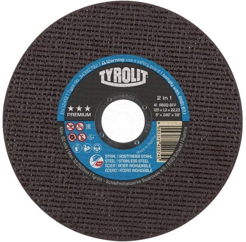 Trennscheibe premium D178x1,6mm gerade 2in1 Bohrung 22,23 mm