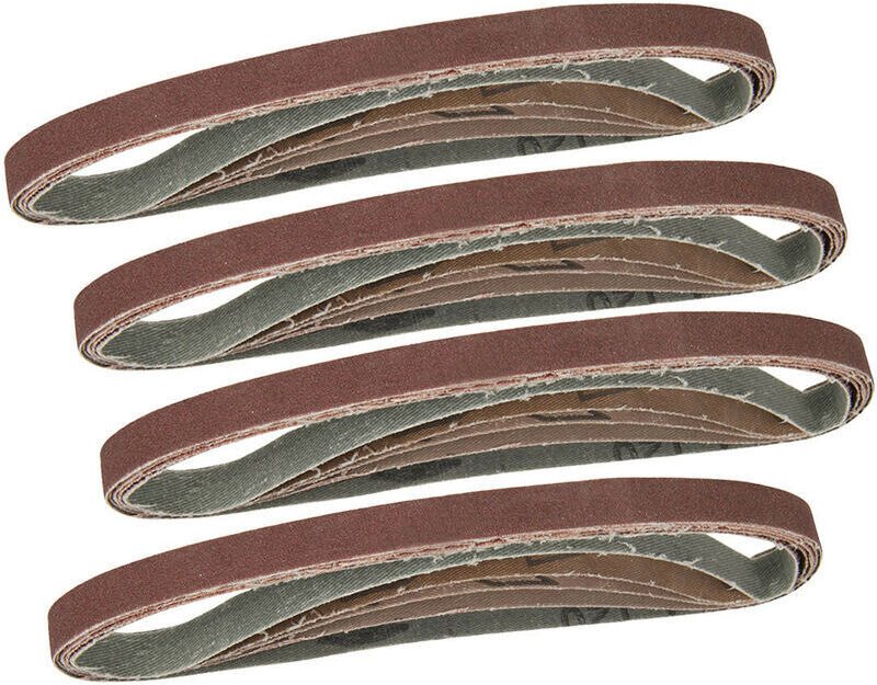 Konvolut von 20 verschiedenen 13x457 mm Schleifbändern für elektrische Feilen