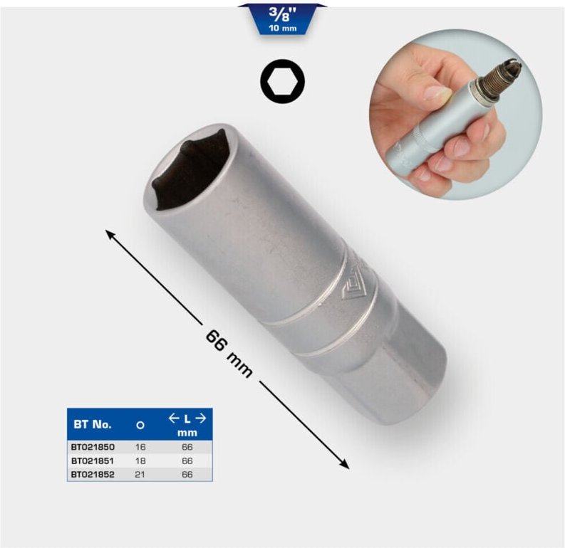 Brilliant Tools - 3/8' Zündkerzen-Stecknuss, 21 mm
