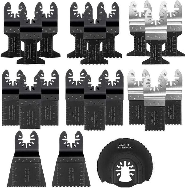 Oszillierendes Sägeblatt, 21-teiliges Multifunktionswerkzeug-Set mit Zubehör, universelles oszillierendes Multifunktions...