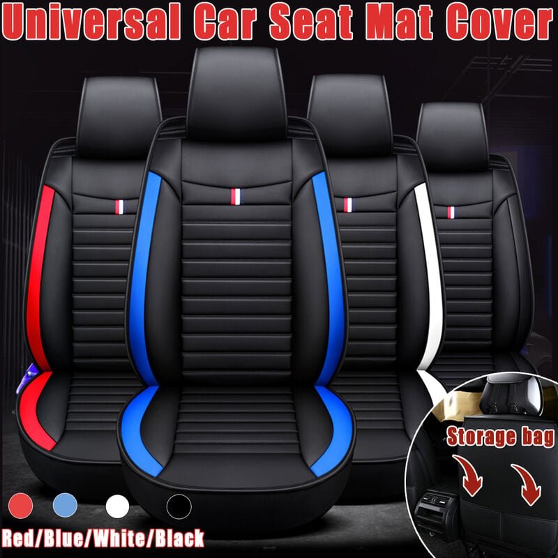 Thumbnail - Universal-Auto-Vordersitz-Mattenbezüge PU-Leder Atmungsaktive Kissenauflage 4 Farben (Weiß, Luxusversion, wasserdicht) F...