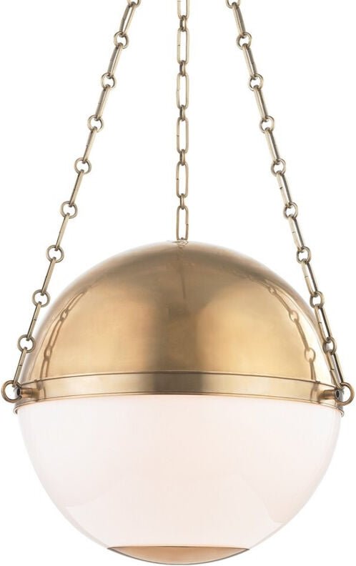 Sphere No.2 3-flammige große Pendelleuchte aus Messing, Glas