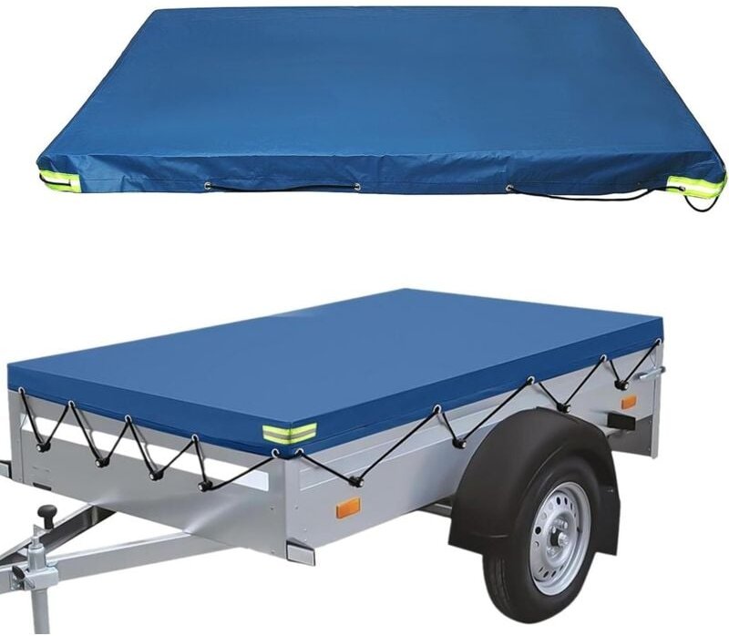 Flache Anhängerplane - 208 x 114 x 13 cm - Wasserdicht und reißfest - Universal - Für pkw Anhänger