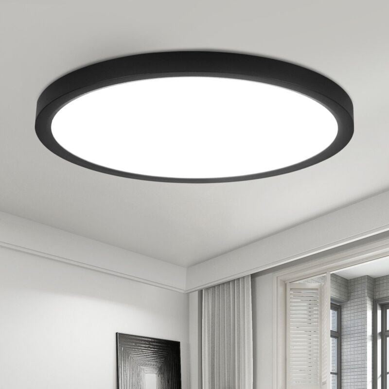 LED-Deckenleuchte Runde Lampe für Schlafzimmer Küche Flur Balkon Ø30cm 24W 6000K Kaltweißes Licht