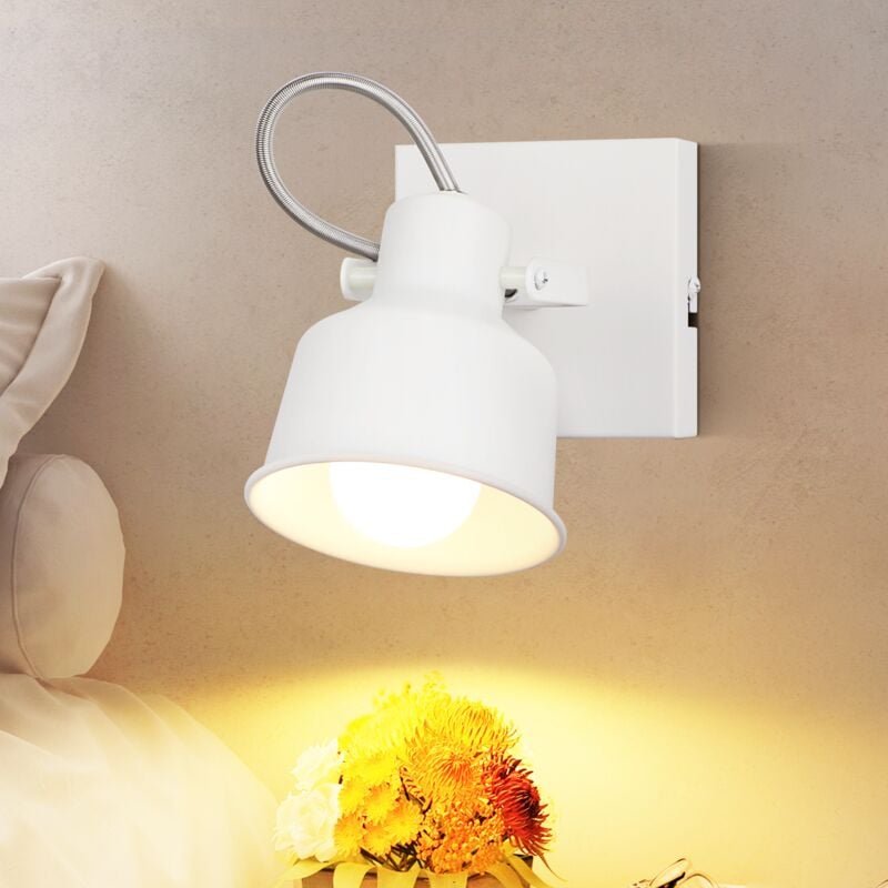 Deckenstrahler 1 Flammig Weiß: Vintage Wandstrahler Schwenkbar 350° MAX.40W Spotlight E14 Fassung Retro Küchenlampe für ...