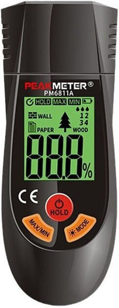 Stiftfeuchtigkeitsmessgerät (6 Modi), kann schnell den Feuchtigkeitsgehalt von Baumstämmen, Papier, Sperrholz, Gipswände...