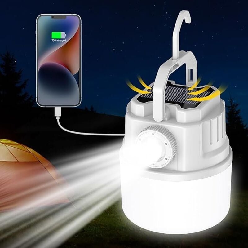 2023 Verbesserte wiederaufladbare Campingleuchte, Balkwan Zoom-LED-Leuchte für Stromausfälle, 5000 mA Solar-Taschenlampe...