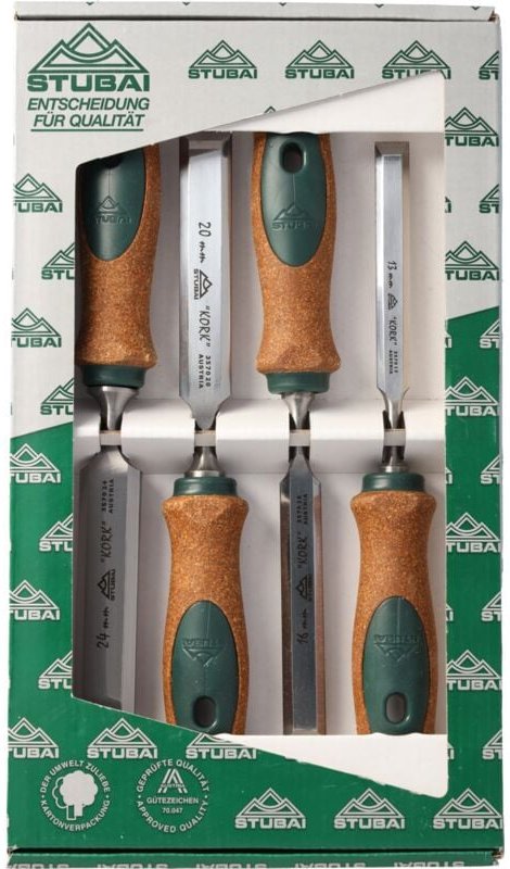 Stubai - Spezial Stemmeisen-Satz (Lochbeitel) mit Korkheft Werkzeugstahl 4-teilig