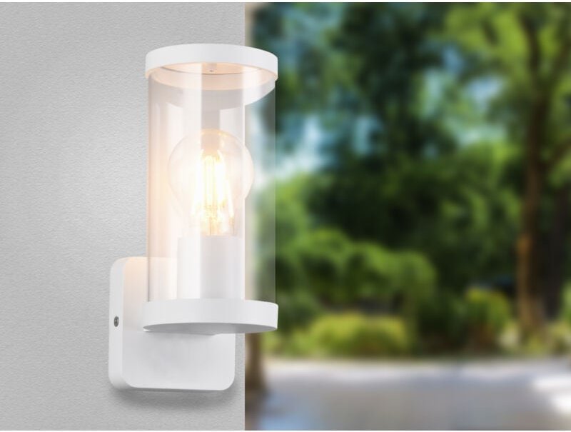 Reality Leuchten - Außenwandleuchte bonito Laterne aus Aluminium Weiß, Höhe 23cm