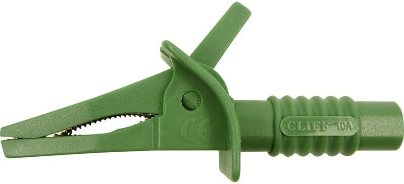 FCR7942 Sicherheits-Abgreifklemme Steckanschluss 4 mm cat ii 1000 v, cat iii 600 v Grün - Cliff