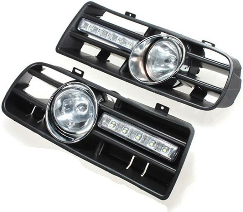 Woosien - 2 x Led Grille Grill Bumper Anti-fog Scheinwerfer Für 97-06 Golf 4 Mk4 Iv Schwarz