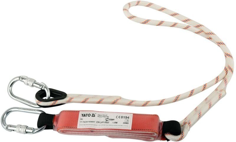 Yato - Stoßdämpfer mit Seil und 2 Karabinern, 1,5m YT-74236