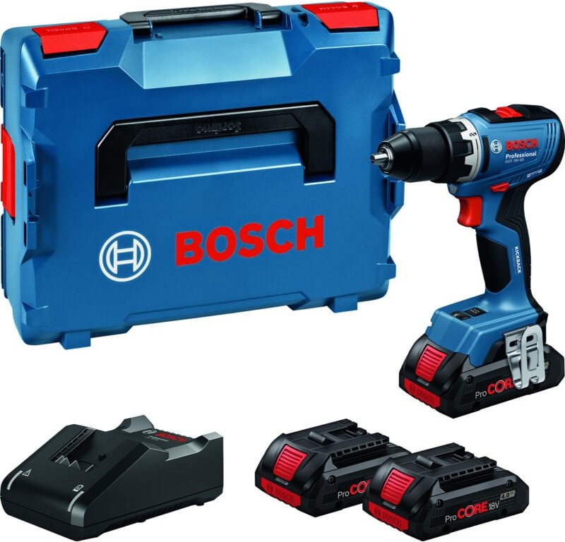 Bosch Akku-Bohrschrauber gsr 18V-65 3x 4,0 AhProCore und Ladegerät in l-boxx 136