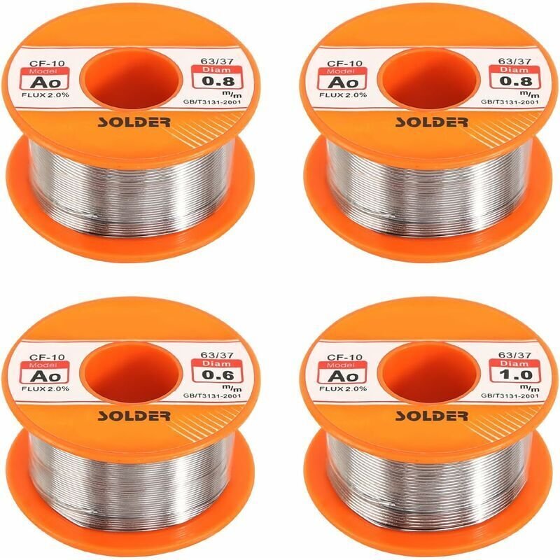 ZVD - Fil de Soudure, 4 Pièces Fil Etain a Souder Colophane Fil de Soudure, Soudure avec Noyau de Colophane Fil de Soudu...