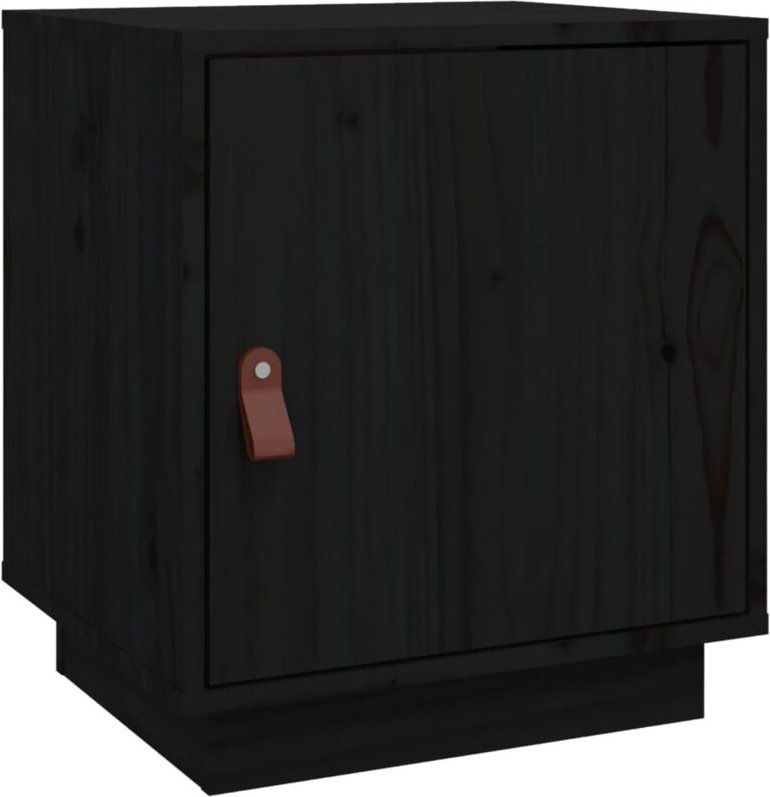 Nachttisch Schwarz 40x34x45 cm Massivholz Kiefer Vidaxl