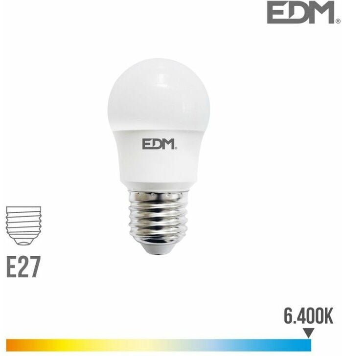Thumbnail - EDM - Sphärische LED-Glühbirne E27 8,5 w 1000 lm 6400 k Kaltlicht Ø4,5 x 8,6 cm