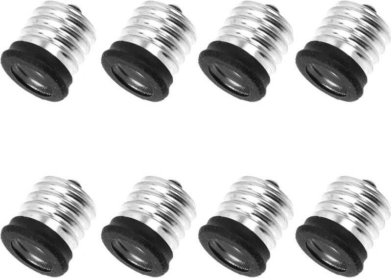 Aougo - LED-Lichtadapter – 8 Stück Lampenfassungskonverter, Lampensockel-Adapter, Lampenfassungs-Zubehör (E17 bis E14)