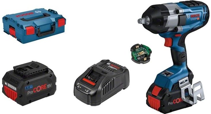 Bosch Akku-Drehschlagschrauber gds 18V-1000 c, incl. 2x Akku ProCORE 8 Ah, Schnellladegerät, l-boxx