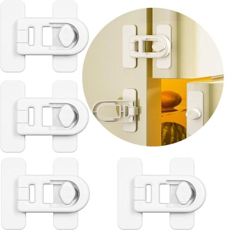 4er-Pack Kindersicherung für Kühlschranktüren, für Kühlschränke, Gefrierschränke und Schränke, mit 3M-Klebeband - Kein W...