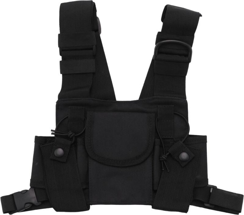 Radios Pocket Radio Brust Harness Vordertasche Weste Rig Tragetasche fuer 2-Wege Walkie Talkie gilt UV-5R Schwarz