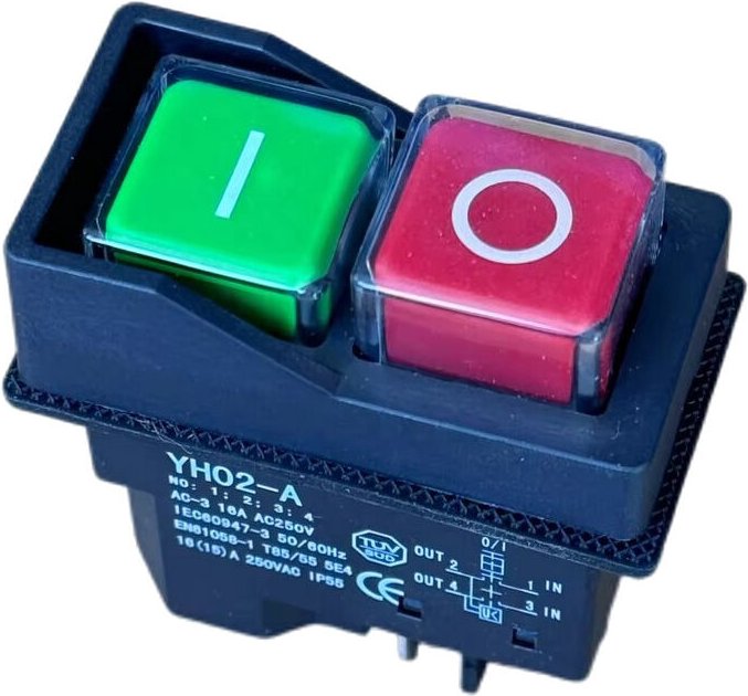 Trade-shop - Maschinen-Hauptschalter Magnetschalter dkld DZ-6 YH02-A 16A 250V / mit 4 Pins, Flachdichtung, PVC-Abdeckung...