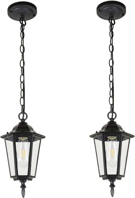 Industrielle Pendelleuchte Metall Glas Hängeleuchte Innen Dekoration Esstischlampe Wohnzimmerlampe Schwarz 2 Stücke