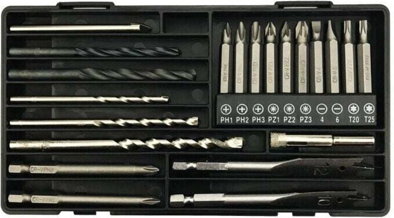 Schraubendreher-Bit-Set, multifunktionales Schraubendreher-Bit-Set mit HSS-Bits, Steinbohrern, Holzbohrern, Spachtel-Hol...