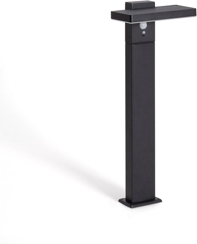 Ledkia - led Bodenstehleuchte Außen Solar 5W 50cm Aluminium mit Bewegungssensor Bran Schwarz
