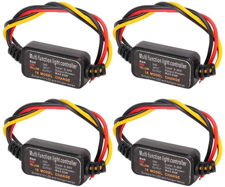 Tlily - 4 StüCk 16 Einstellbarer LED-Bremslicht-Blinker--Controller Universal für Auto-Motorrad