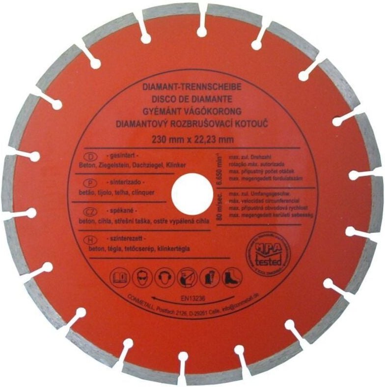 Con:p - con p Trennscheibe 230 x 22,23 mm Diamant für Beton segmentiert für Winkelschleifer