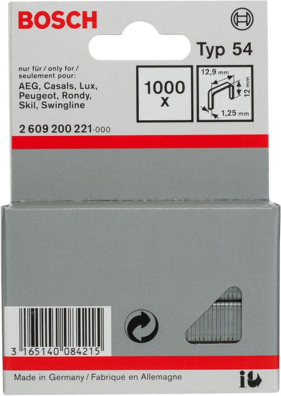 Flachdrahtklammer Typ 54 12,9 x 1,25 x 12 mm - Bosch