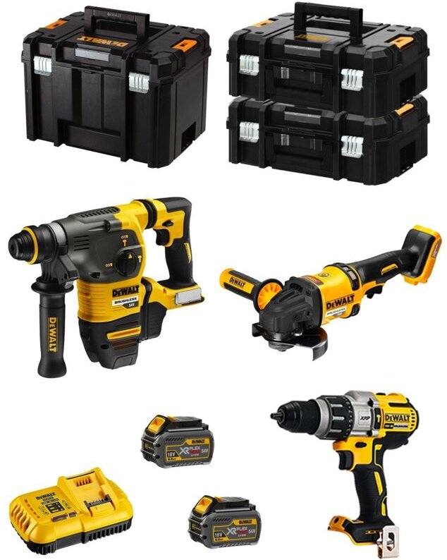 Dewalt - Kit FVK381T2HD-QW 54V/18V (DCH333 + DCD996 + DCG418 + 2 x 6,0 Ah + DCB118 + 2 x tstak ii + tstak vi)