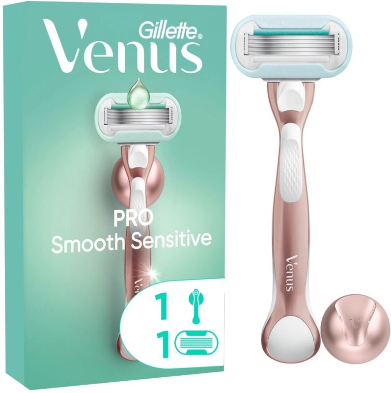 Gillette Venus Pro Smooth Sensitive Rasierer mit 1 Klinge + Duschhänger Damenrasierer