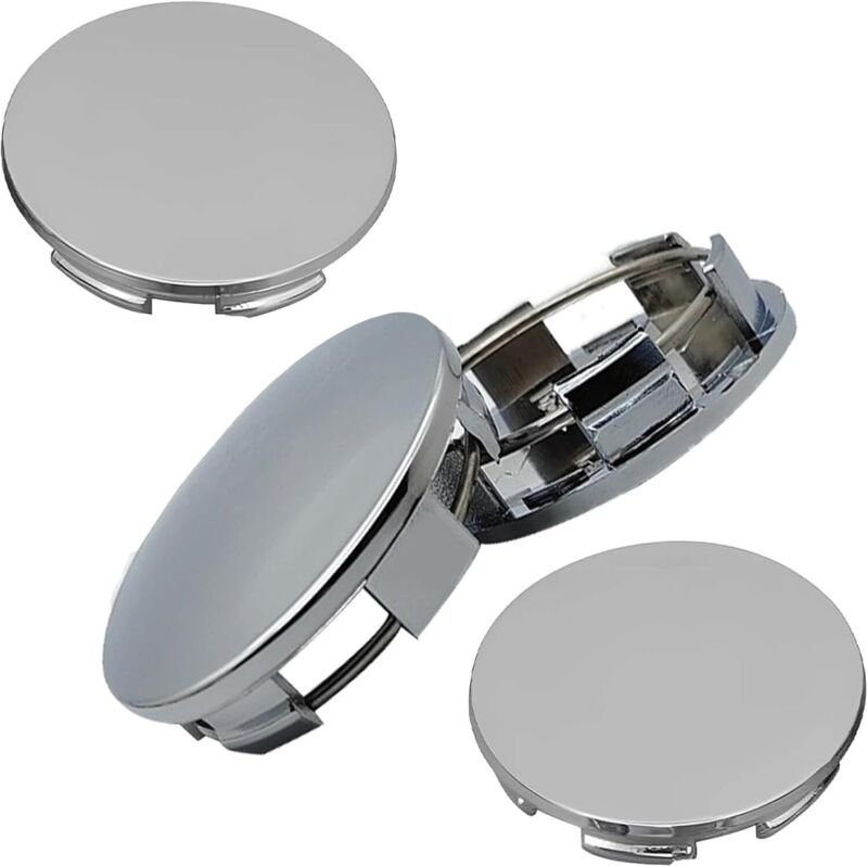 Satz mit 4 universellen Radnabenkappen aus hochwertigem, poliertem ABS, 60 mm Außendurchmesser, 56 mm Innendurchmesser, ...