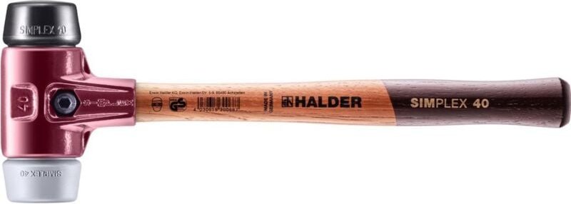 SIMPLEX-Schonhammer, TPE-mid / Gummikomposition mit Tempergussgehäuse und hochwertigem Holzstiel D=40 mm 3023.040