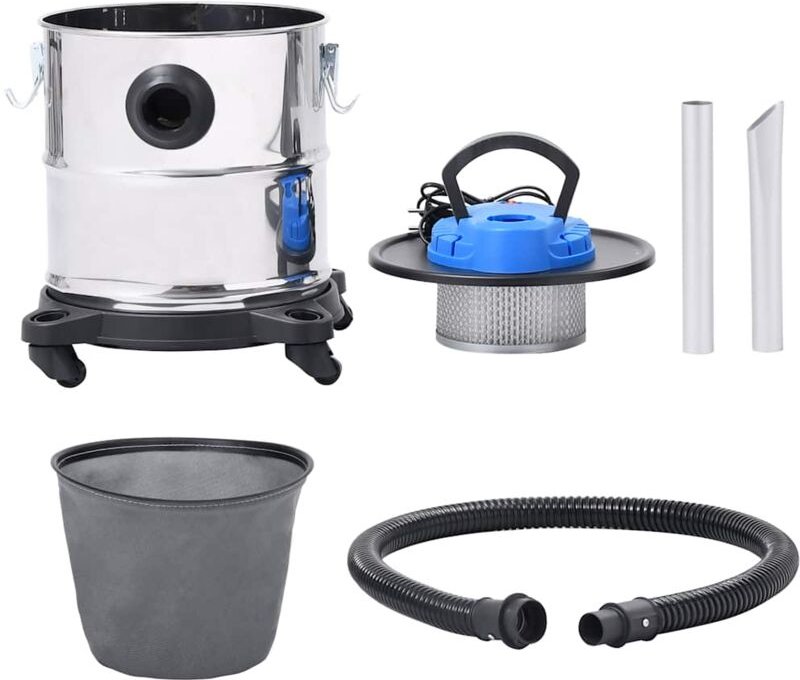 Aschesauger mit HEPA-Filter 1200W 20 l Edelstahl Vidaxl