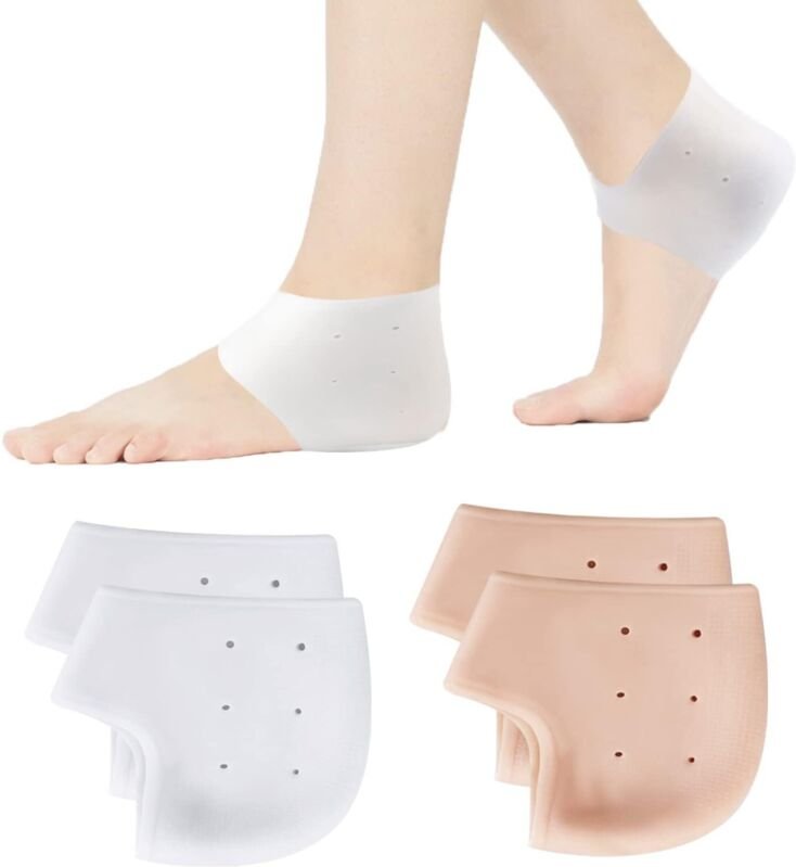 Paar Fersenschoner, atmungsaktive Silikon-Fersenschoner, Gel-Fersenschoner zum Schutz des hinteren Fußes und zur Linderu...