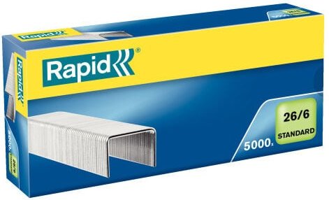 Rapid - Schachtel mit 5000 Heftklammern 26/6 Standard verzinkt 24861800