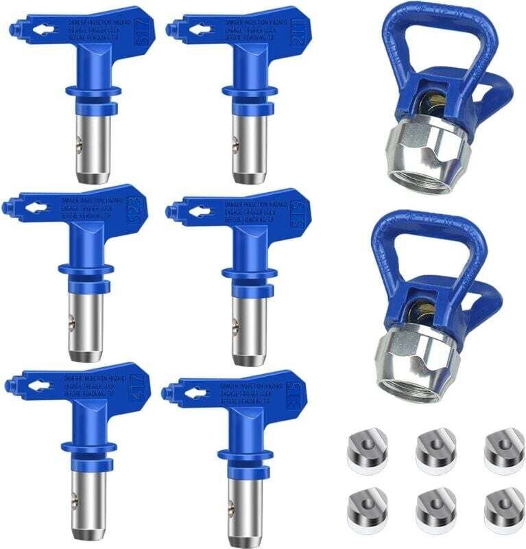 Packung mit 6 reversiblen Airless-Düsen, Hochdruck-Farbspritzpistolen, Teile für Haus, Bau, Terrasse, Zaunspritzen (211,...