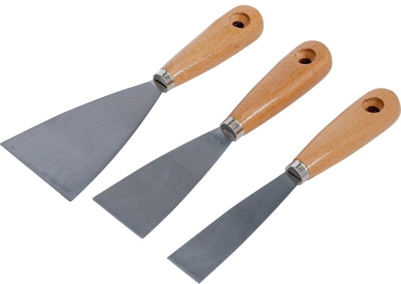 Spachtel-Satz Holzgriff 30 / 50 / 80 mm 3-tlg.