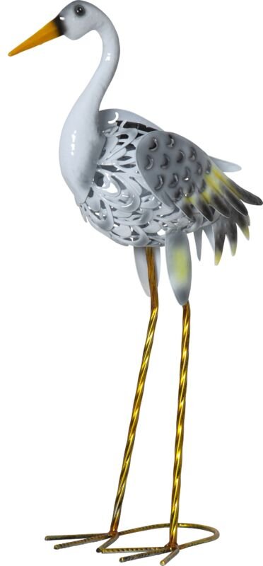 Solardekoration Heron, Reiher, Grau, led, Dämmerungssensor, Warmweiß, Außenbereich, 55 cm - Star Trading