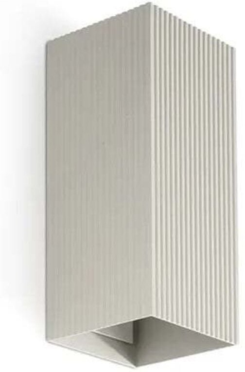 LUNE quadratische graue geriffelte Wandleuchte mit Schalter 40567