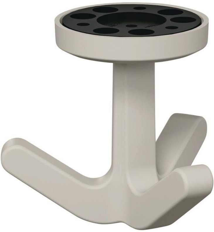 Dreifachhaken Serie 477 matt, elastisch 97 lichtgrau Höhe 69 mm ø 51 mm